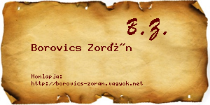 Borovics Zorán névjegykártya